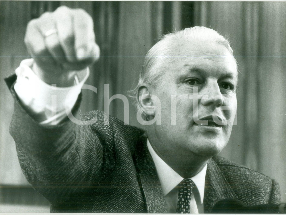 Fotografia d epoca originale 1988 BONN DE Ministro Finanze Gerhard STOLTENBERG con Otto POHL Fotografia 1