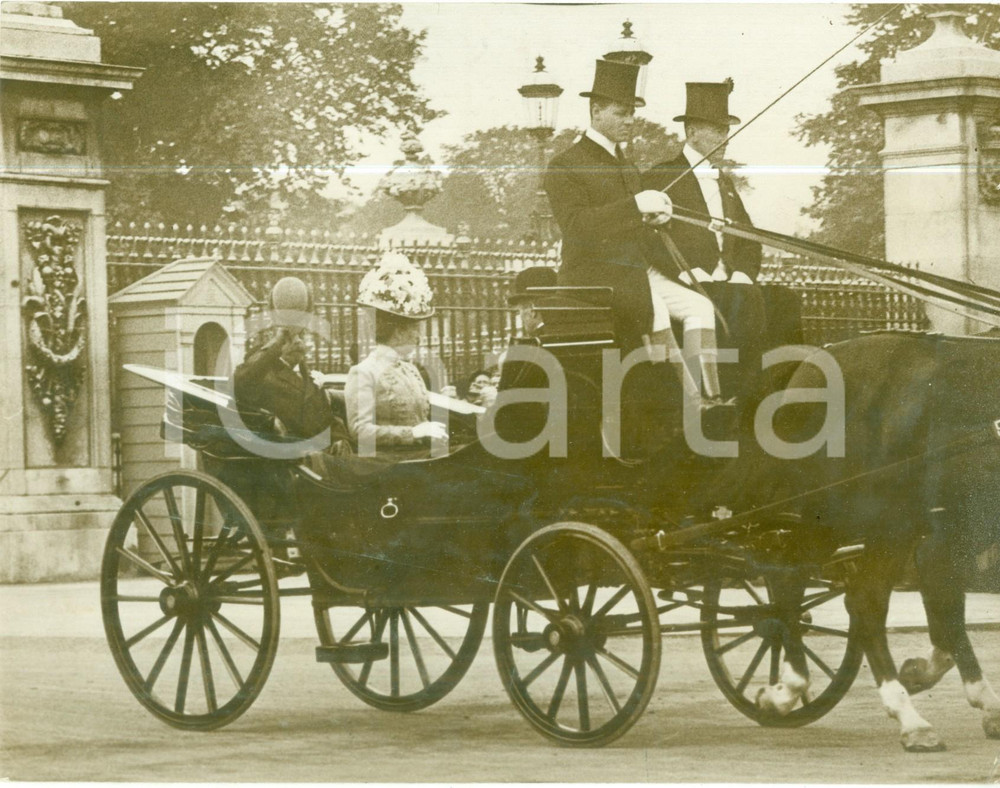 1935 ca LONDON Re George V Mary di TECK in carrozza per il LANCASHIRE Fotografia