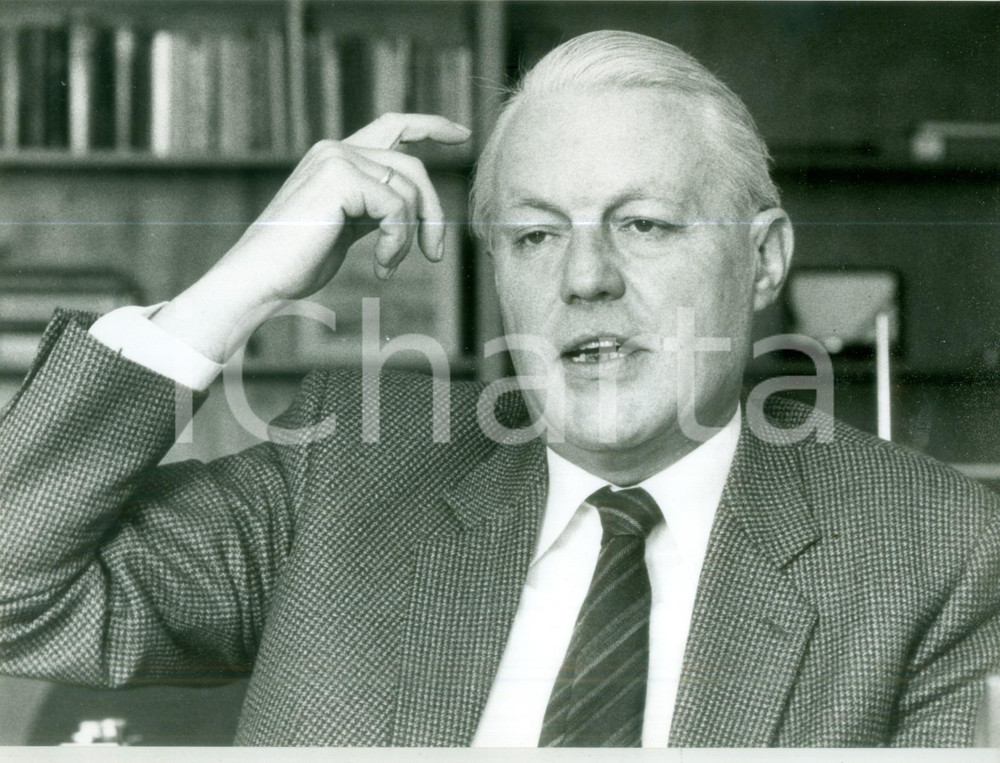 Fotografia d epoca originale 1990 ca BONN DE Gerhard STOLTENBERG Ministro Finanze CDU Fotografia 1