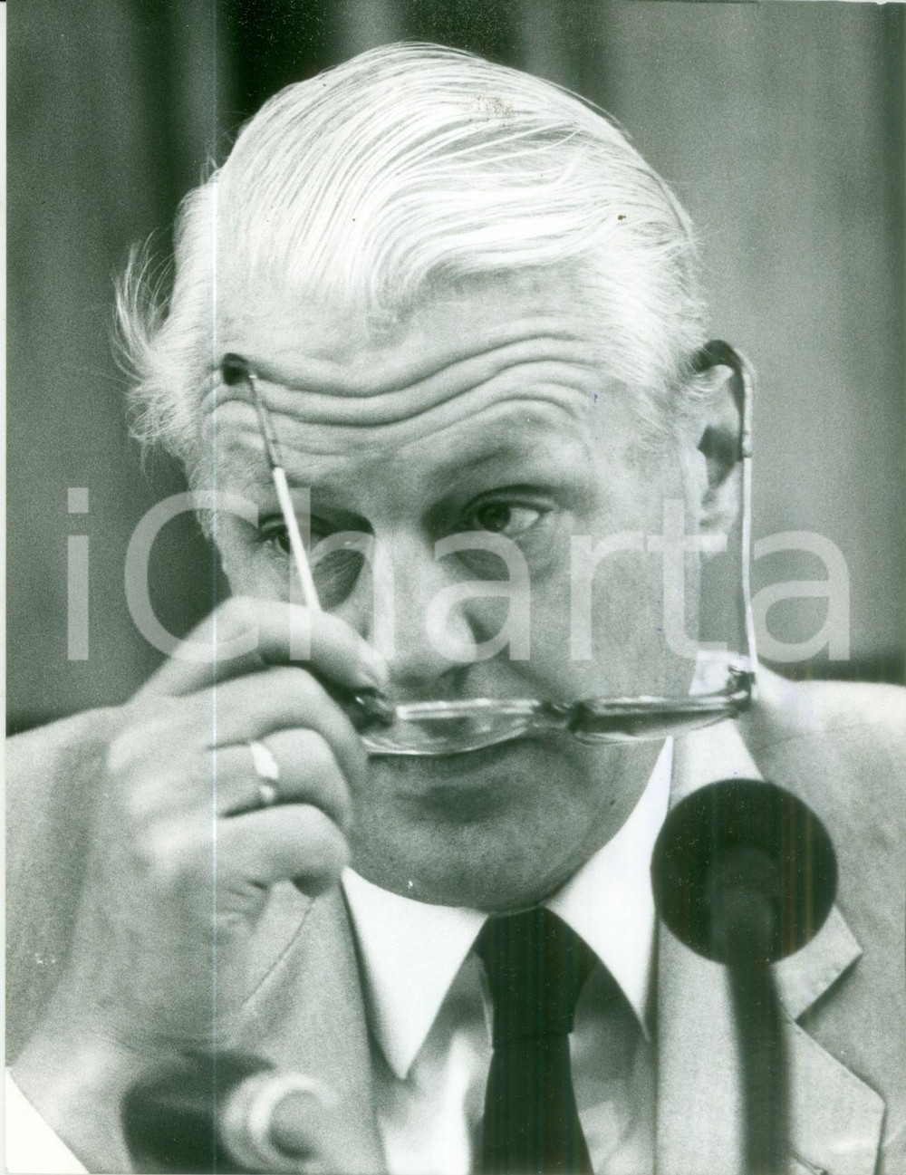 Fotografia d epoca originale 1984 BONN Gerhard STOLTENBERG a una riunione di partito CDU Fotografia 3 1
