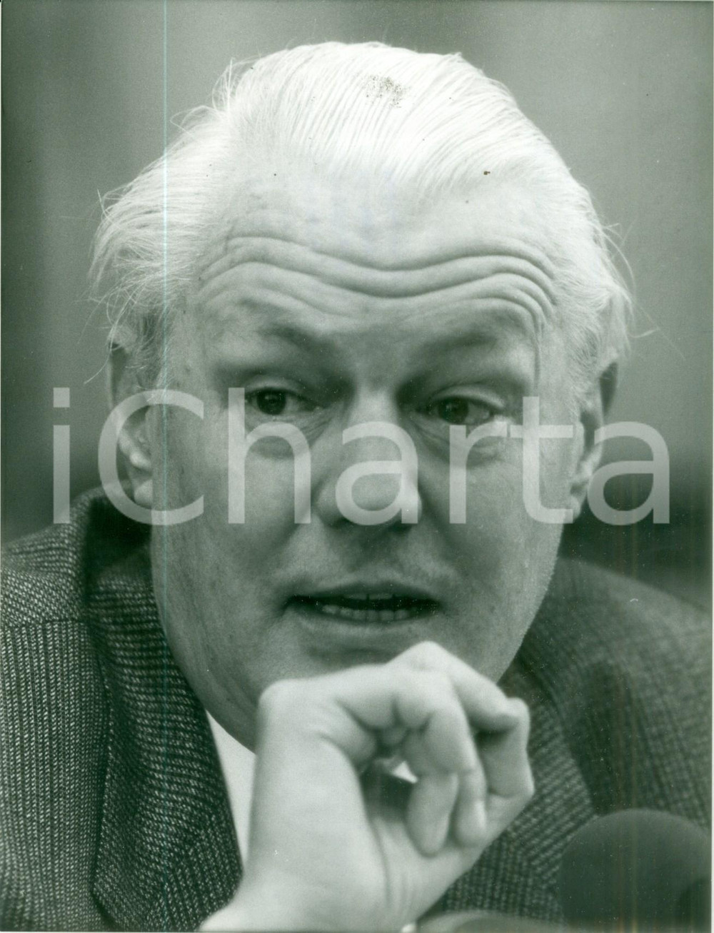 Fotografia d epoca originale 1990 ca BONN DE Gerhard STOLTENBERG Ministro Finanze GERMANIA EST Fotografia 1