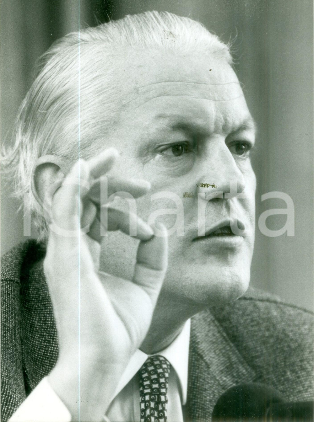 Fotografia d epoca originale 1986 BONN Ritratto di Gerhard STOLTENBERG Ministro Finanze Fotografia 7 1