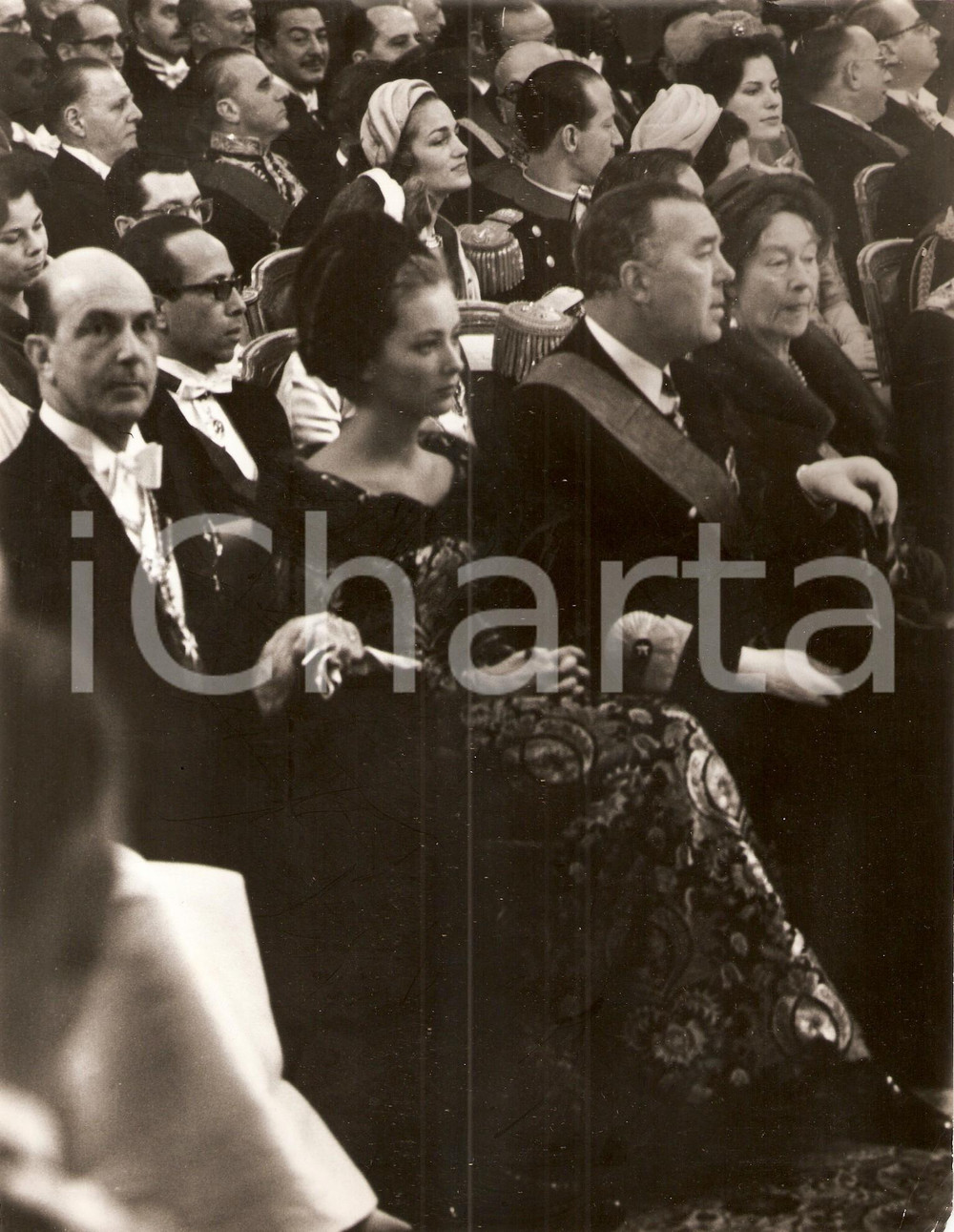 Fotografia d epoca originale 1960 BRUXELLES UMBERTO II  e Paola del BELGIO alle nozze di re Baldovino 1 1
