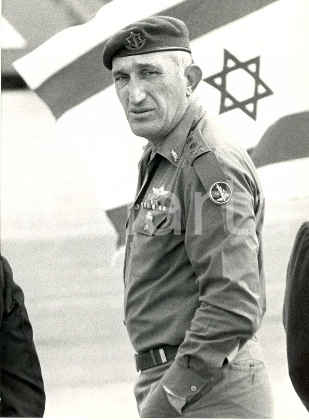 Fotografia d epoca originale 1970 ca ISRAEL Moshe LEVY generale delle Israel Defense Forces 1