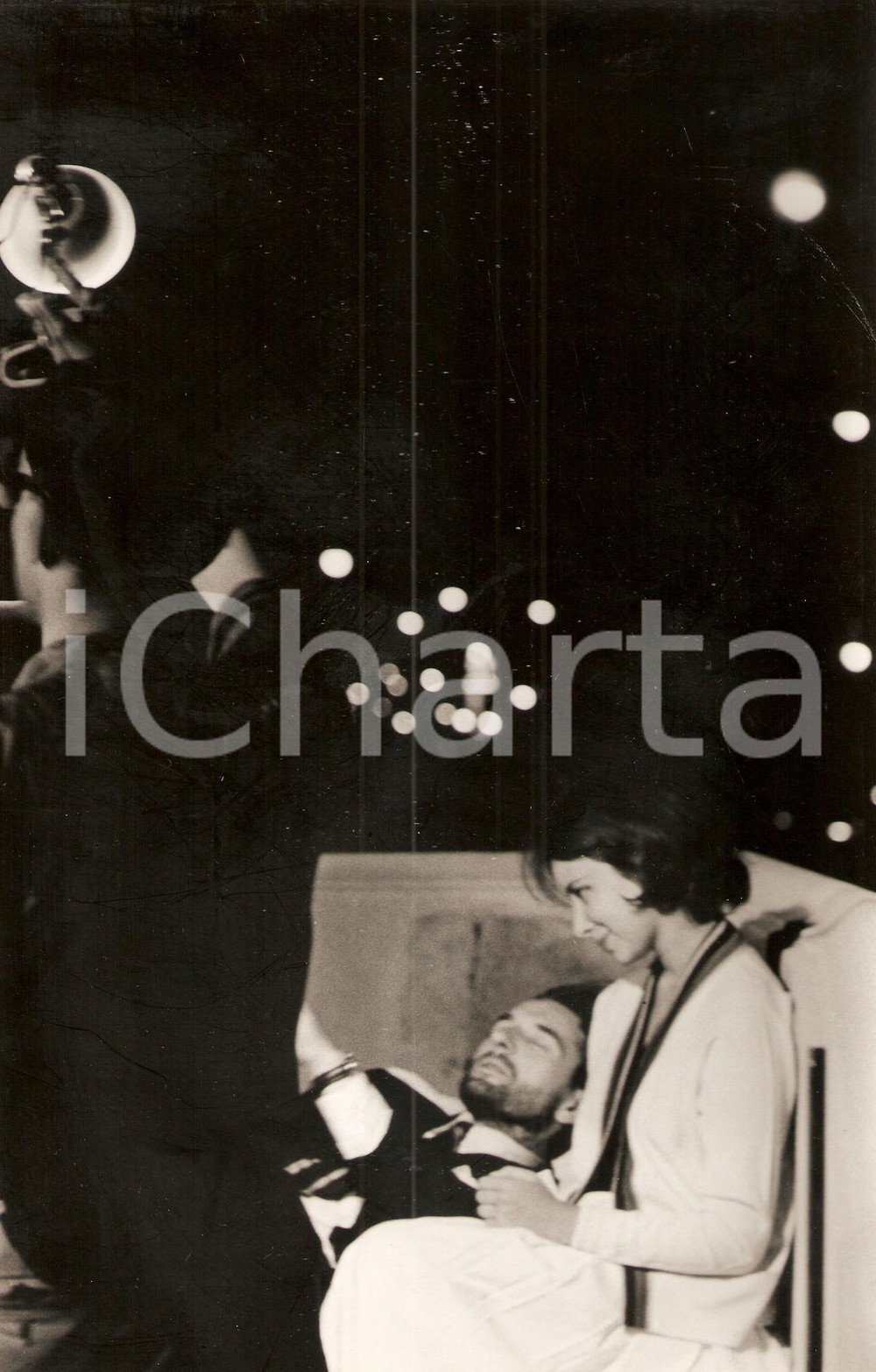 Fotografia d epoca originale 1961 MANHATTAN  GUNS OF THE TREES Frances STILLMAN Adolfas MEKAS Night scene 1