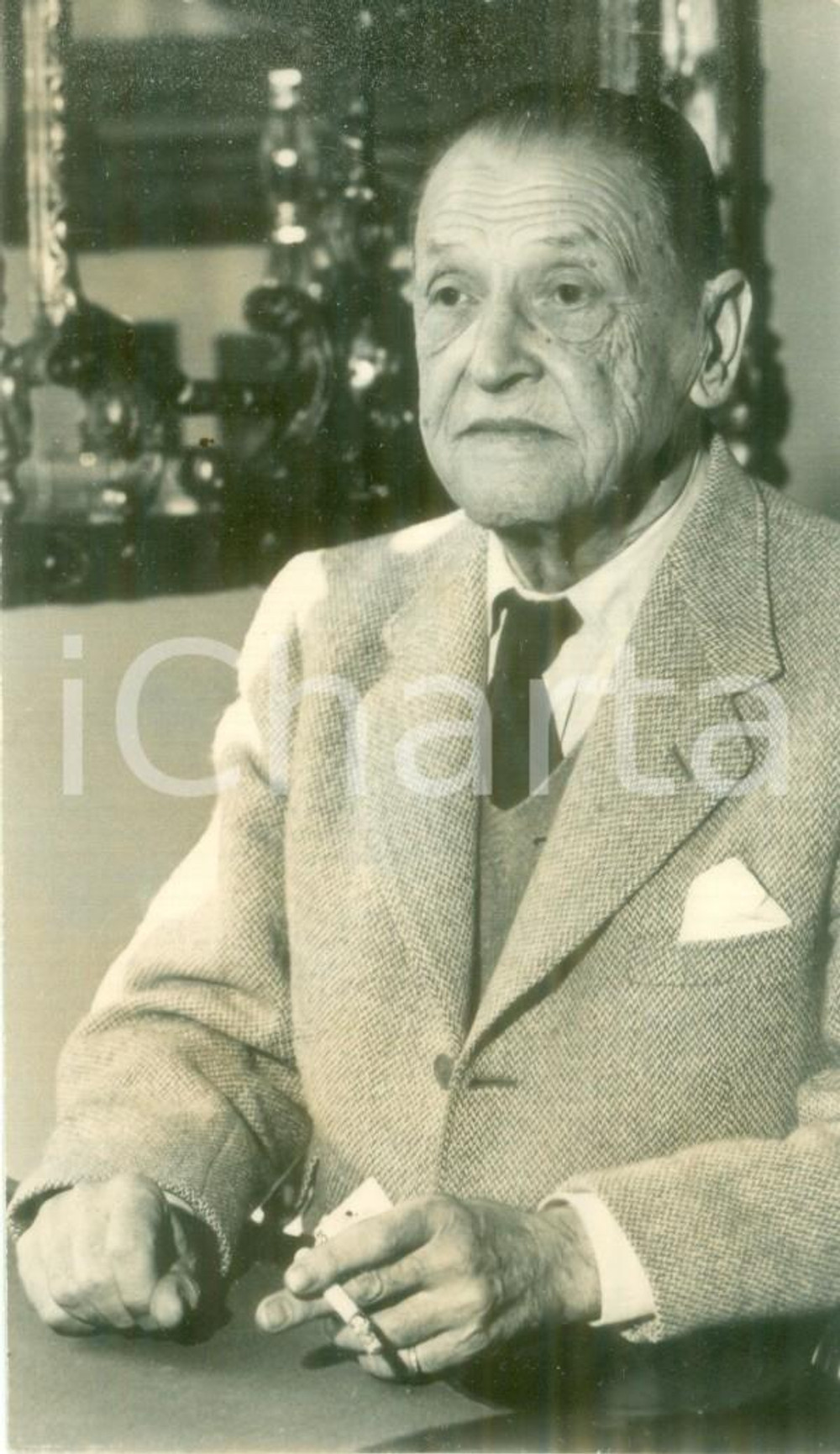 Fotografia d epoca originale 1962 SAINTJEANCAPFERRAT F William SOMERSET MAUGHAM compie 88 anni Foto 1