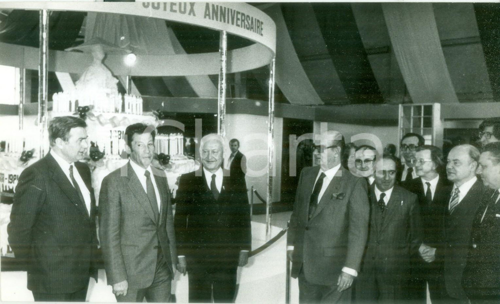 Fotografia d epoca originale 1985 ca PARIS Politico Pierre PFLIMLIN festeggia il compleanno Fotografia 1