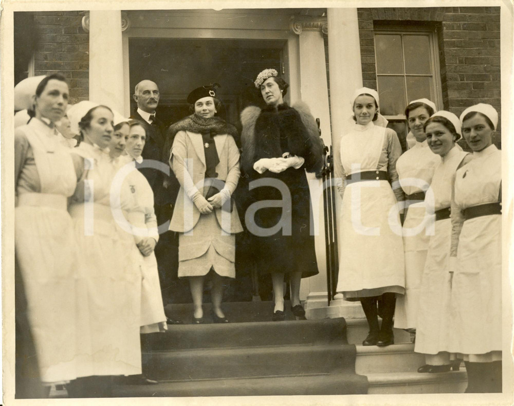 1936 LONDON Duchessa Alice di GLOUCESTER inaugura lavori ROYAL HOSPITAL RICHMOND