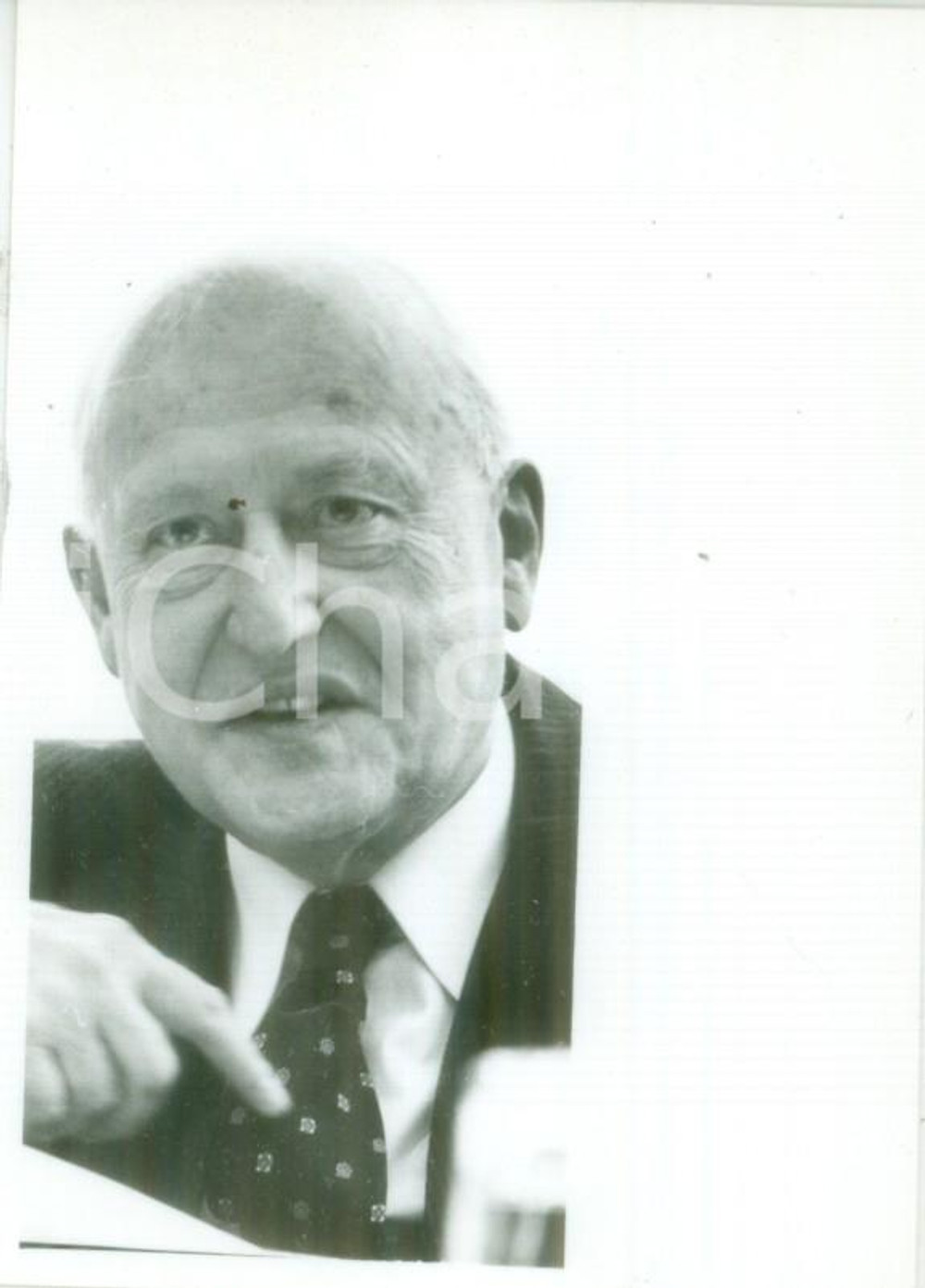 Fotografia d epoca originale 1990 ca PARIS Politico Pierre PFLIMLIN in conferenza stampa Fotografia 1