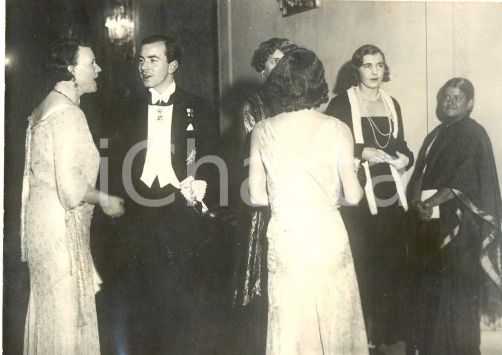 Fotografia d epoca originale 1930 ca STOCKHOLM Premio NOBEL Principe Sigvard BERNADOTTE Ingrid di SVEZIA 1