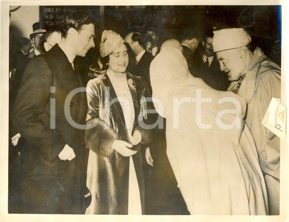 Fotografia d epoca originale 1939 LONDON OLYMPIA George VI Elizabeth BOWESLYON Ahmed HADJ e Sidi ABEL KRIM 1
