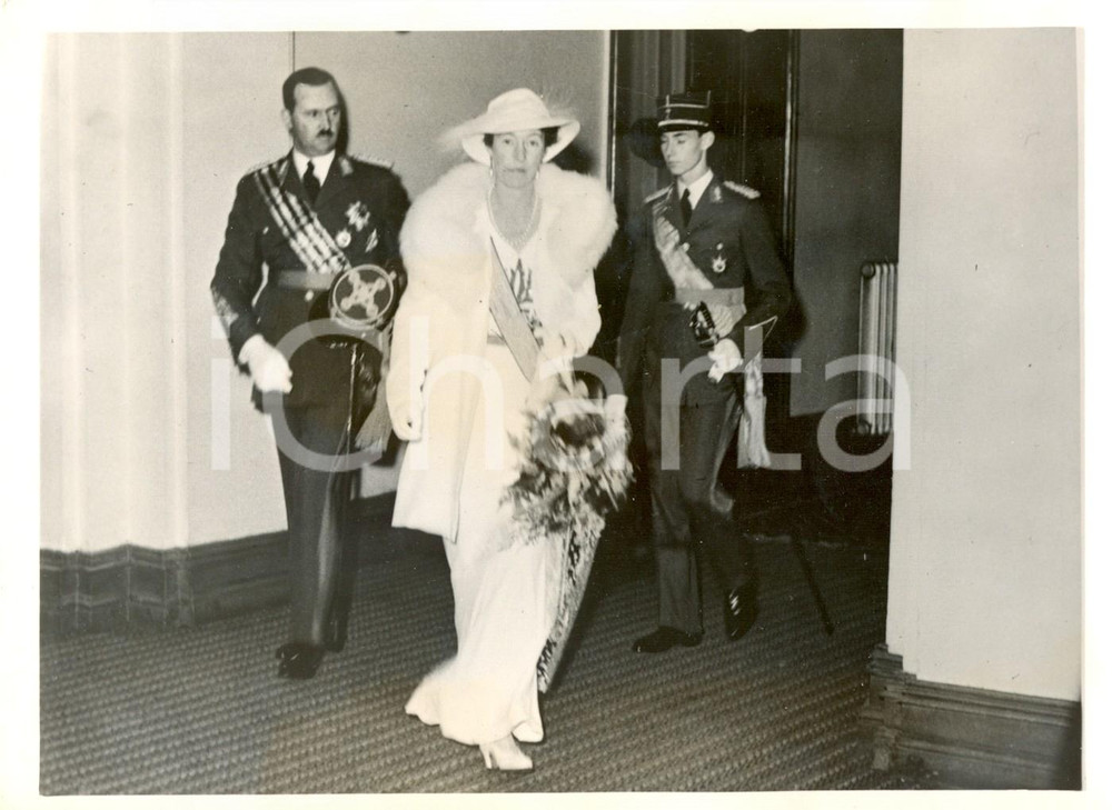 Fotografia d epoca originale 1939 Felice BORBONEPARMA Carlotta e Giovanni LUSSEMBURGO Festa Indipendenza 1 1