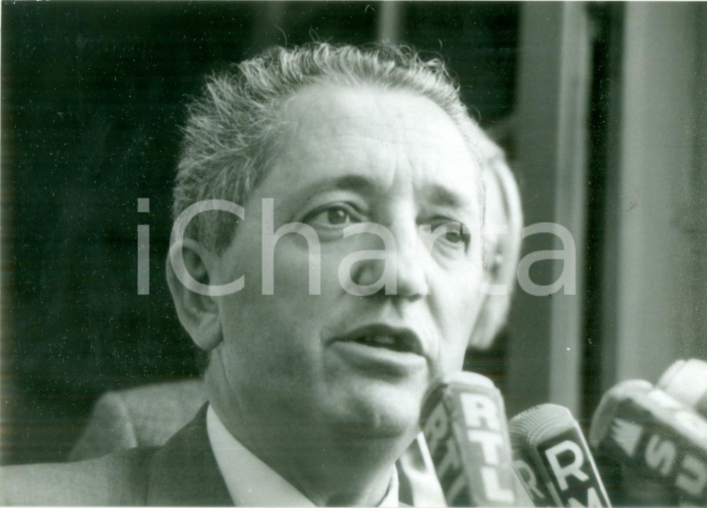 Fotografia d epoca originale 1982 PARIS Politico Edmond MAIRE della CFDT all Hotel MATIGNON Fotografia 1