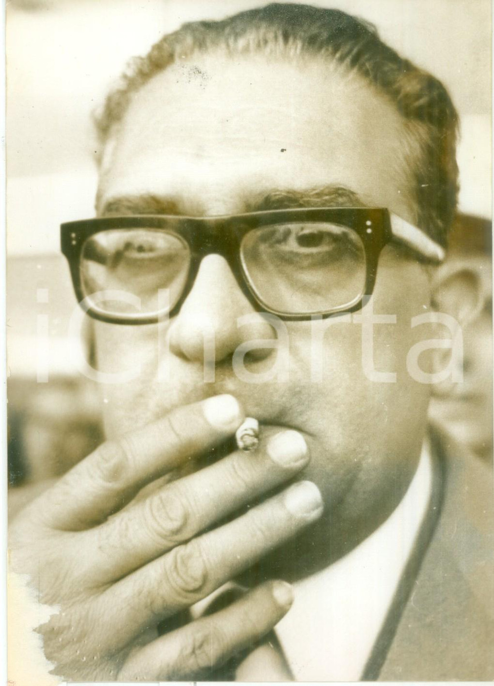 Fotografia d epoca originale 1977 LYON Jacques SOUSTELLE candidato alle elezioni municipali Fotografia 1