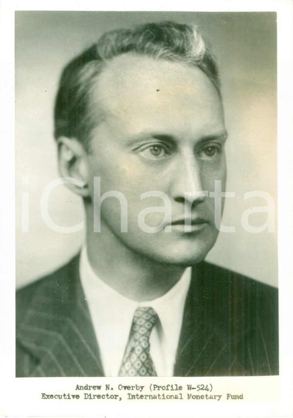 Fotografia d epoca originale 1945 ca USA Andrew N. OVERBY International Monetary Fund Fotografia 1