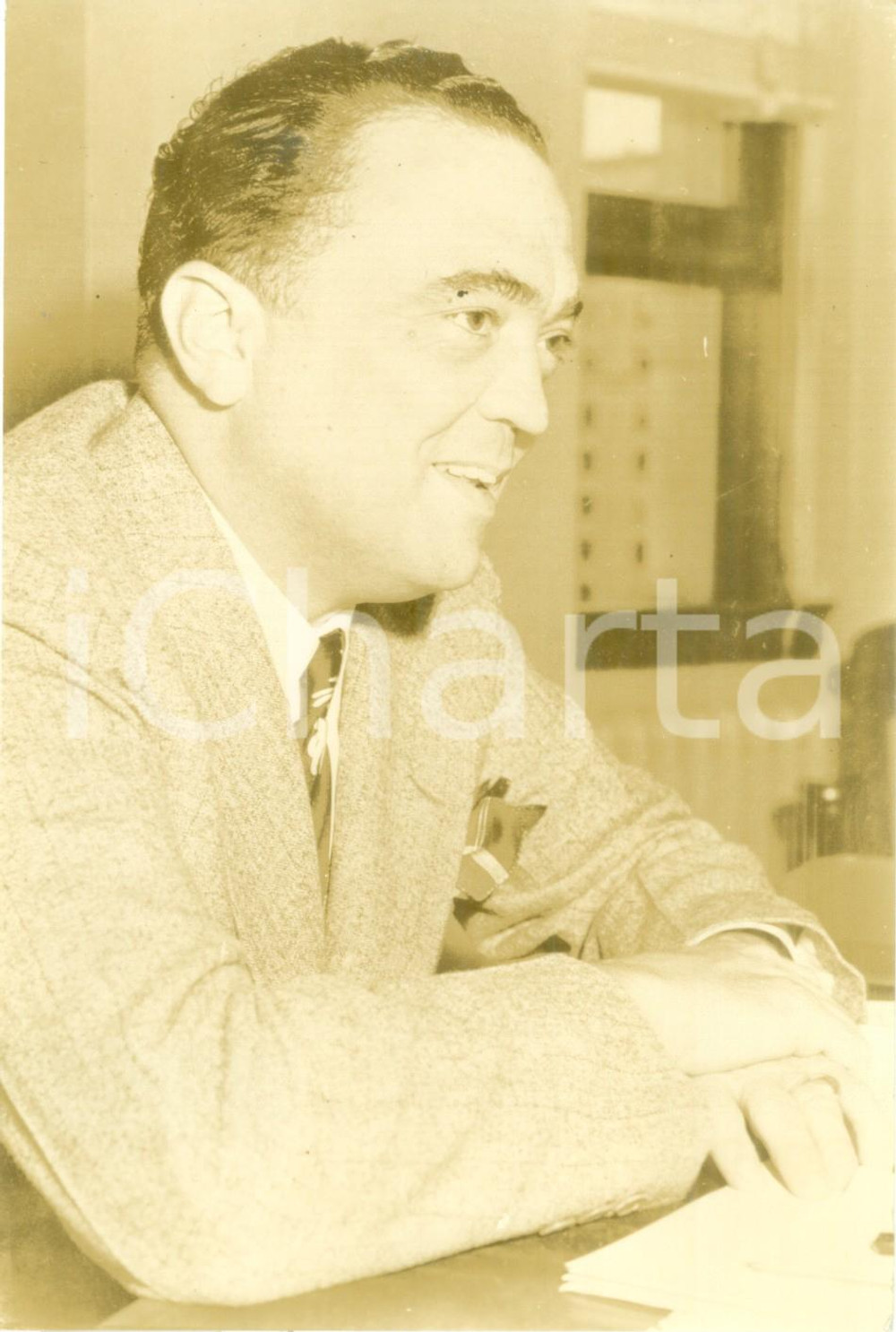 Fotografia d epoca originale 1945 ca USA J. Edgar HOOVER U.S. Federal Bureau of Investigation Foto 1 1