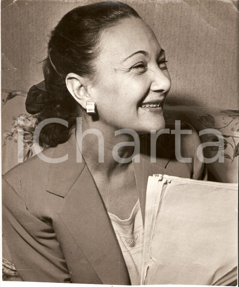 Fotografia d epoca originale 1952 MILANO Stagione teatrale Ritratto di Elsa MERLINI Attrice Fotografia 1