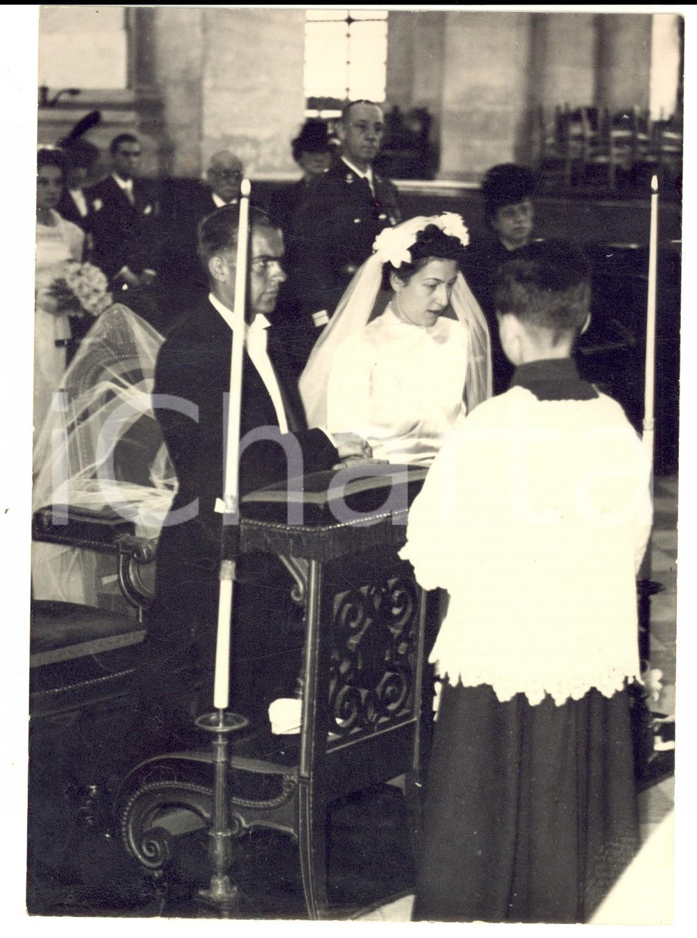 Fotografia d epoca originale 1942 PARIS Eglise St. Louis des Invalides  Mariage de m.lle POINCIGNON Photo 1
