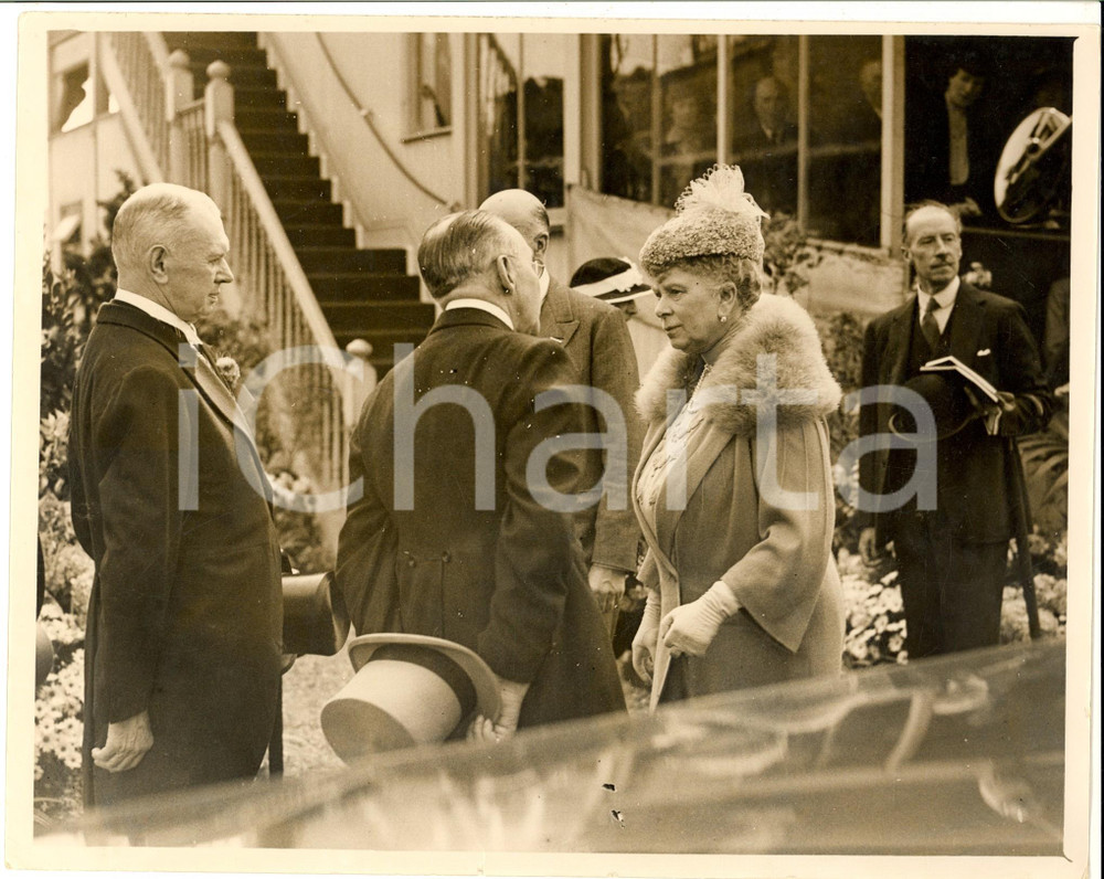 Fotografia d epoca originale 1930 ca LONDON Queen Mary at the RICHMOND HORSE SHOW Photo 24 x 18 cm 1