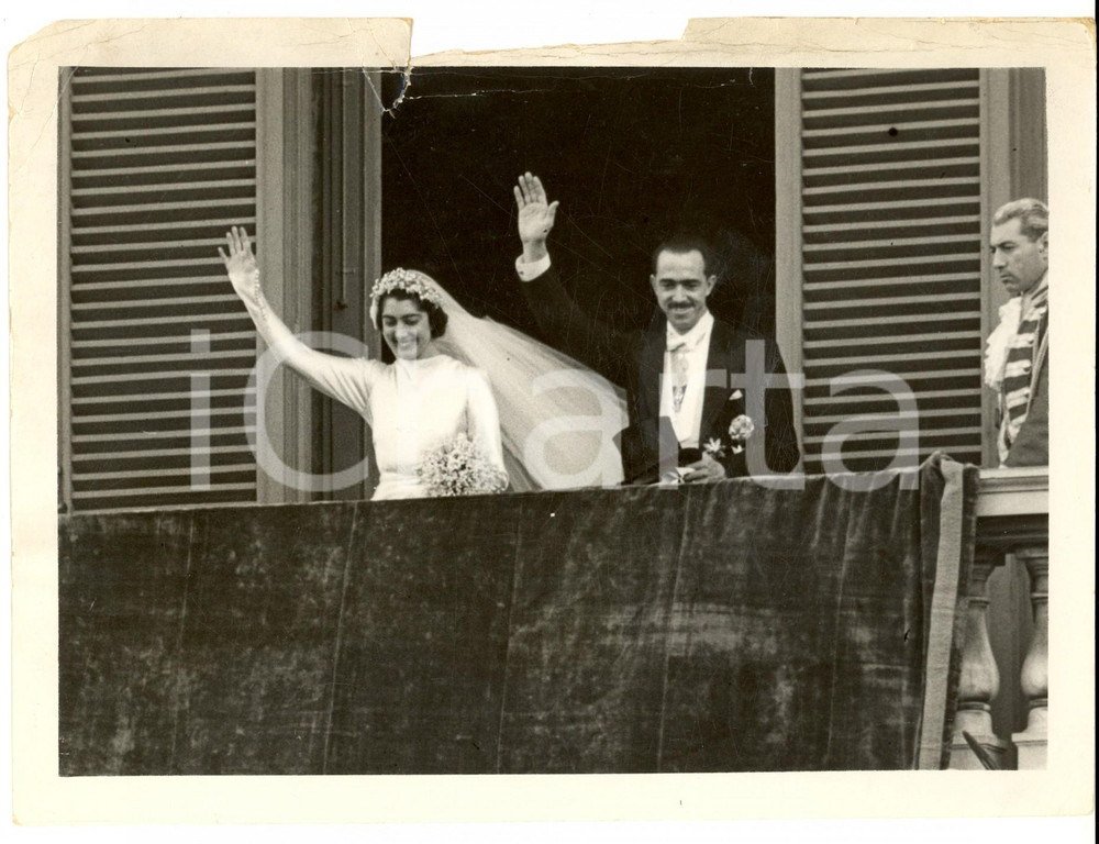 Fotografia d epoca originale 1939 ROMA QUIRINALE Luigi BORBONEPARMA e Maria Francesca di SAVOIA Danneggiata 1