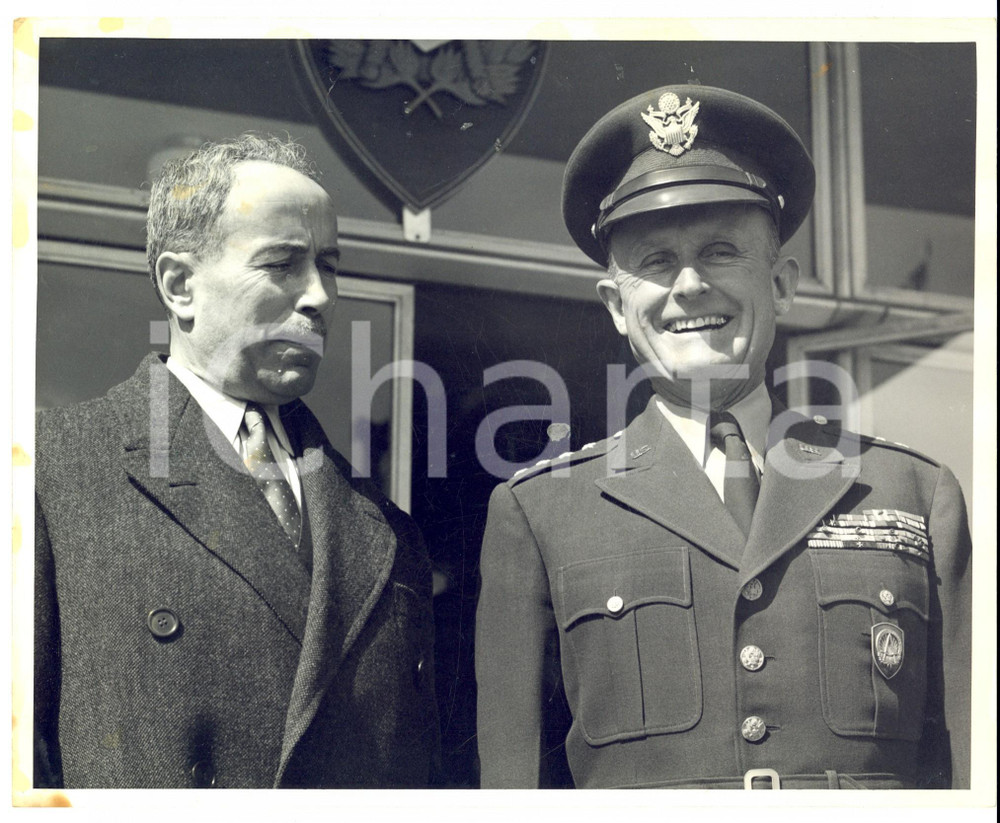 Fotografia d epoca originale 1955 PARIS Ministro Antoine PINAY con il generale Alfred GRUENTHER Fotografia 1
