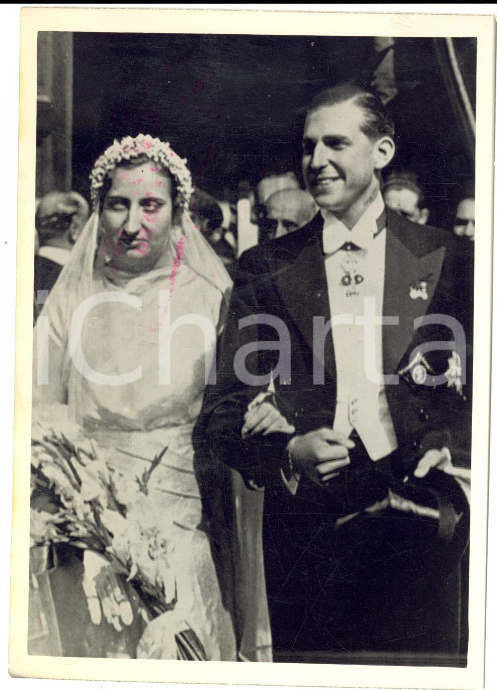 Fotografia d epoca originale 1935 1960 ROMA Nozze Juan di BORBONESPAGNA e Maria di BORBONEDUE SICILIE 1
