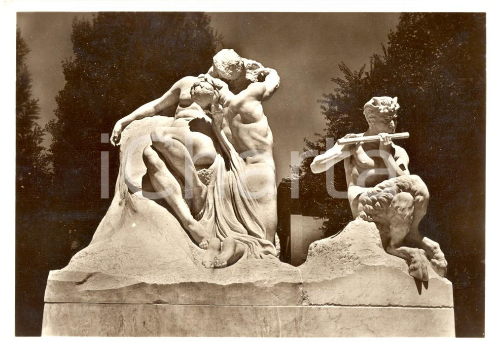 Cartolina originale da collezione 1938 BOLOGNA Monumento a GiosuÃ¨ CARDUCCI  La natura e il poeta FG NV 1