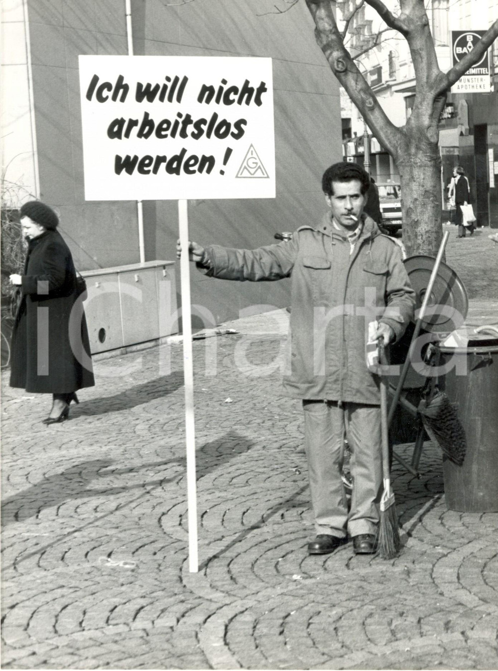 Fotografia d epoca originale 1980 ca BONN Manifestazione contro la disoccupazione del sindacato IGM Foto 1