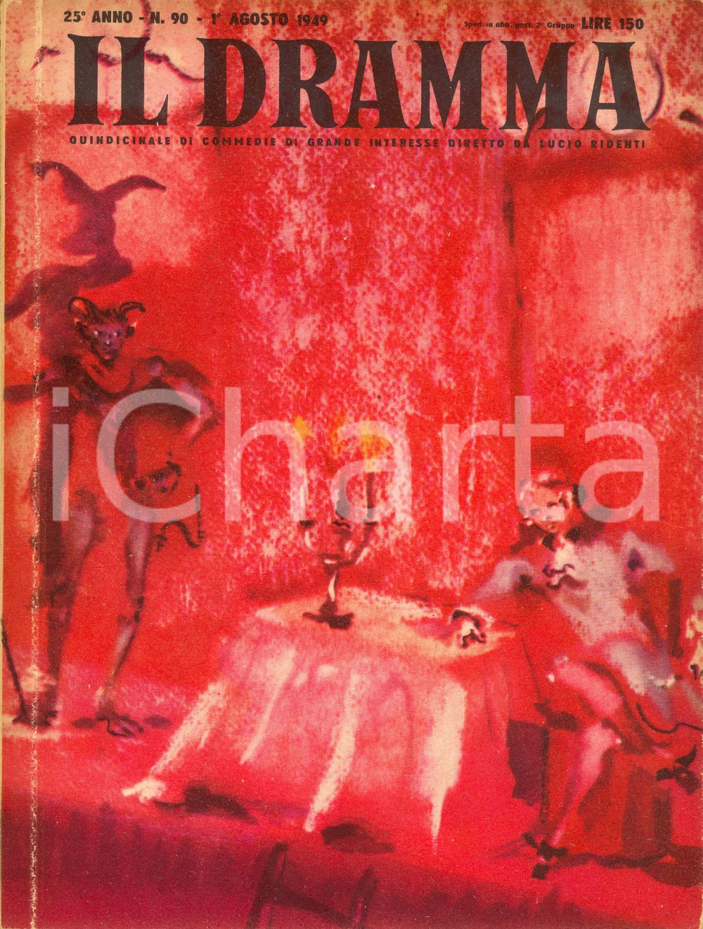 1949 IL DRAMMA AndrÃ© ROUSSIN La capannina Carlo TERRON La libertÃ  *Anno XXV nÂ°90 DATA: 1&deg; agosto 1949LUOGO: TORINOTITOLO: IL DRAMMA - QUINDICINALE DI COMMEDIE DI GRANDE INTERESSE DIRETTO DA LUCIO RIDENTI Anno XXV n. 90  DESCRIZIONE: Rivista teatrale d'epoca. All'interno, il copione di "La capannina" di Andr&eacute; Roussin e di "La libert&agrave;" di Carlo Terron.Copertina di Christian B&eacute;rard.  EDITORE: S.E.T. - Torino  PAGINE: 58  FORMATO: cm 18 x 24  CONDIZIONI: buone (ma lievi strappi al dorso; bruniture ai margini).  Rivista d'epoca, originale, autentica.     originale e autentica 1