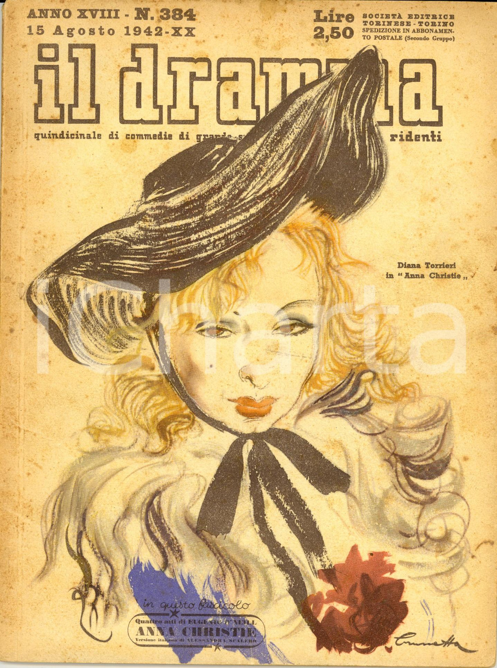 Giornale, rivista storica 1942 IL DRAMMA Eugene O NEILL, Cesare MEANO, Lord DUNSANY Anno XVIII nÂ° 384 1