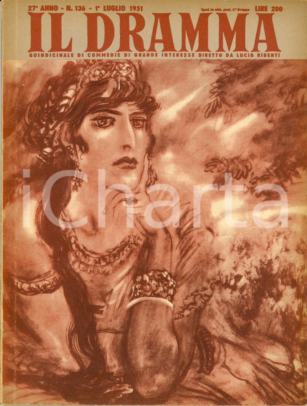 Giornale, rivista storica 1951 IL DRAMMA Sacha GUITRY Vito PANDOLFI DANNEGGIATA Anno XXVII nÂ°136 LEGRAND 1