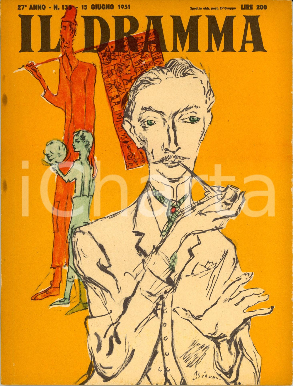 Giornale, rivista storica 1951 IL DRAMMA Terence RATTIGNAN Noel COWARD Ill. BIANCONI Anno XXVII nÂ° 135 1