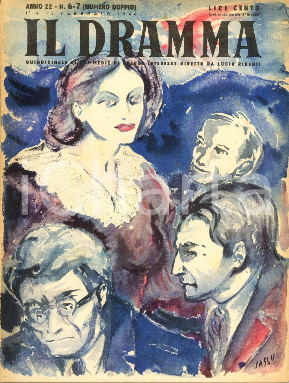 Giornale, rivista storica 1946 IL DRAMMA Eugene O NEILL Strano interludio Ill. SASSU Anno XXII nÂ° 67 1
