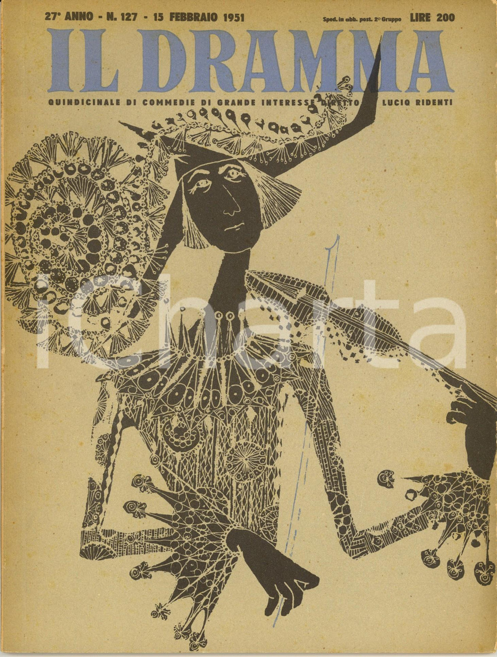 Giornale, rivista storica 1951 IL DRAMMA Gugliemo GIANNINI Gino PUGNETTI Ill. HOFFNUNG Anno XXVII nÂ°127 1