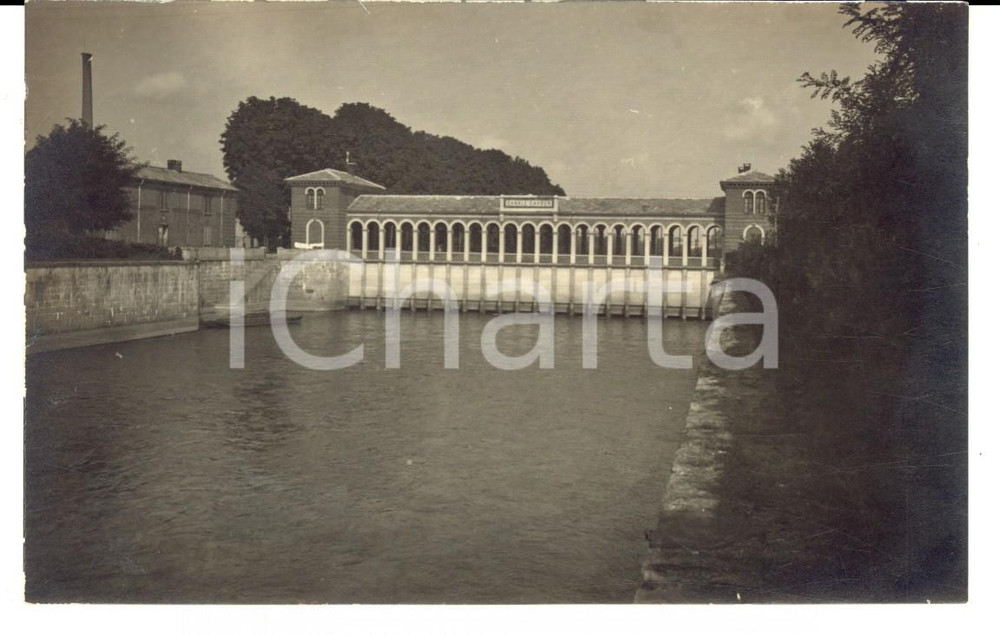 Fotografia d epoca originale 1920 ca CHIVASSO Veduta del CANALE CAVOUR Fotografia FP 1