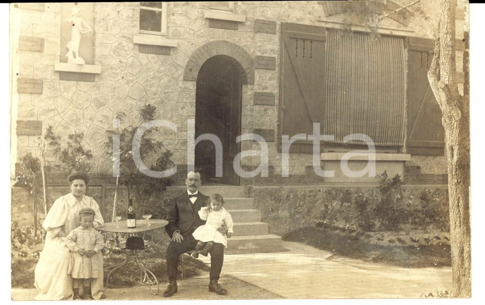 Fotografia d epoca originale 1909 REIMS F Ritratto di famiglia per Louis SAINTGERMAIN Foto FP 1