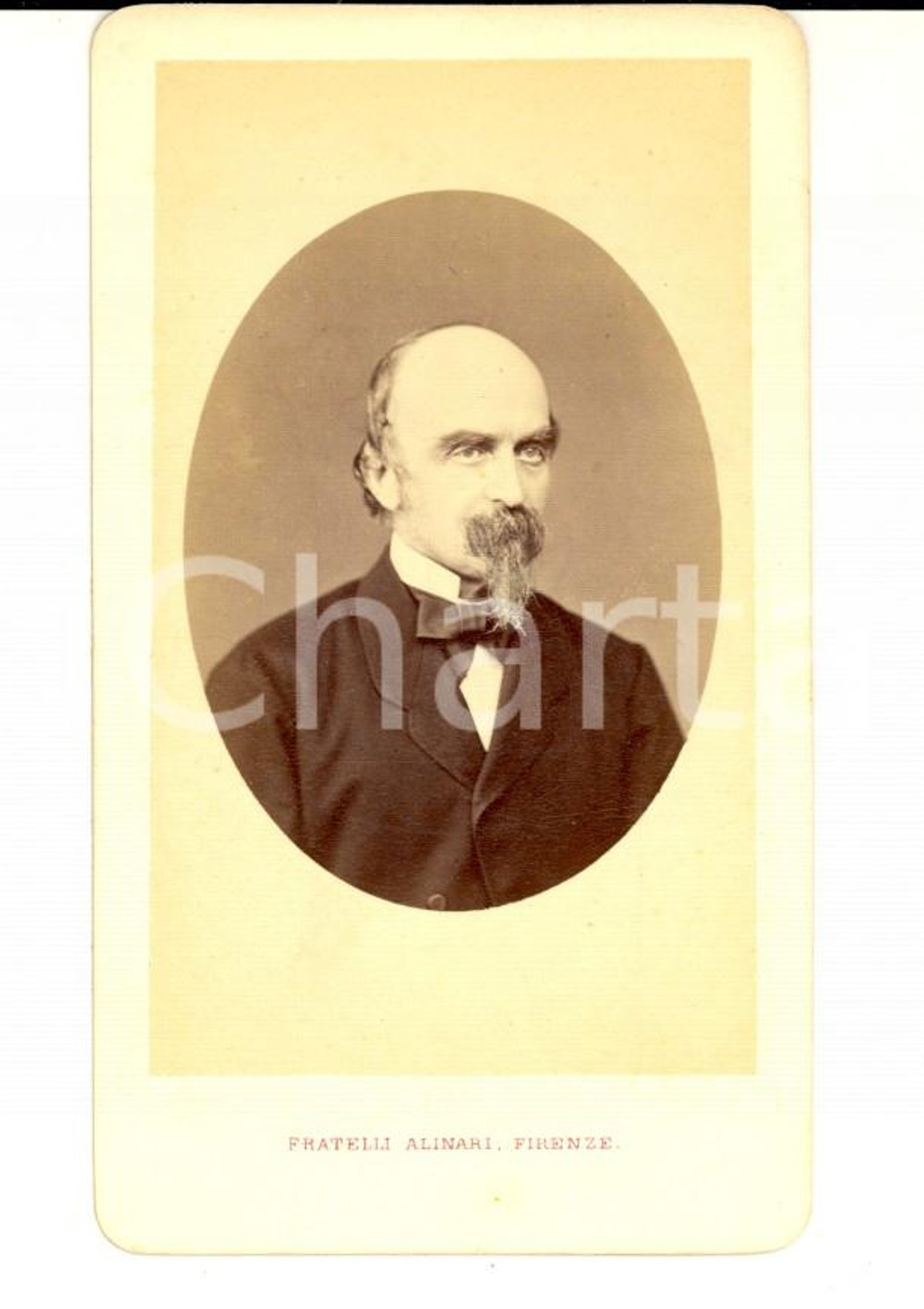 Fotografia d epoca originale 1870 ca FIRENZE Ritratto maschile con abito scuro Foto Fratelli ALINARI 1