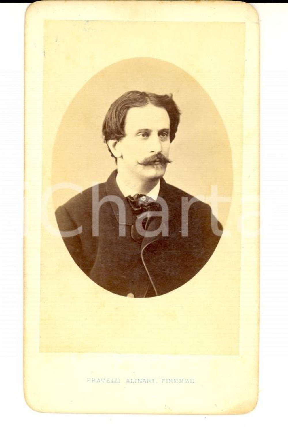 Fotografia d epoca originale 1866 FIRENZE Ritratto maschile in abito scuro Foto Fratelli ALINARI 1