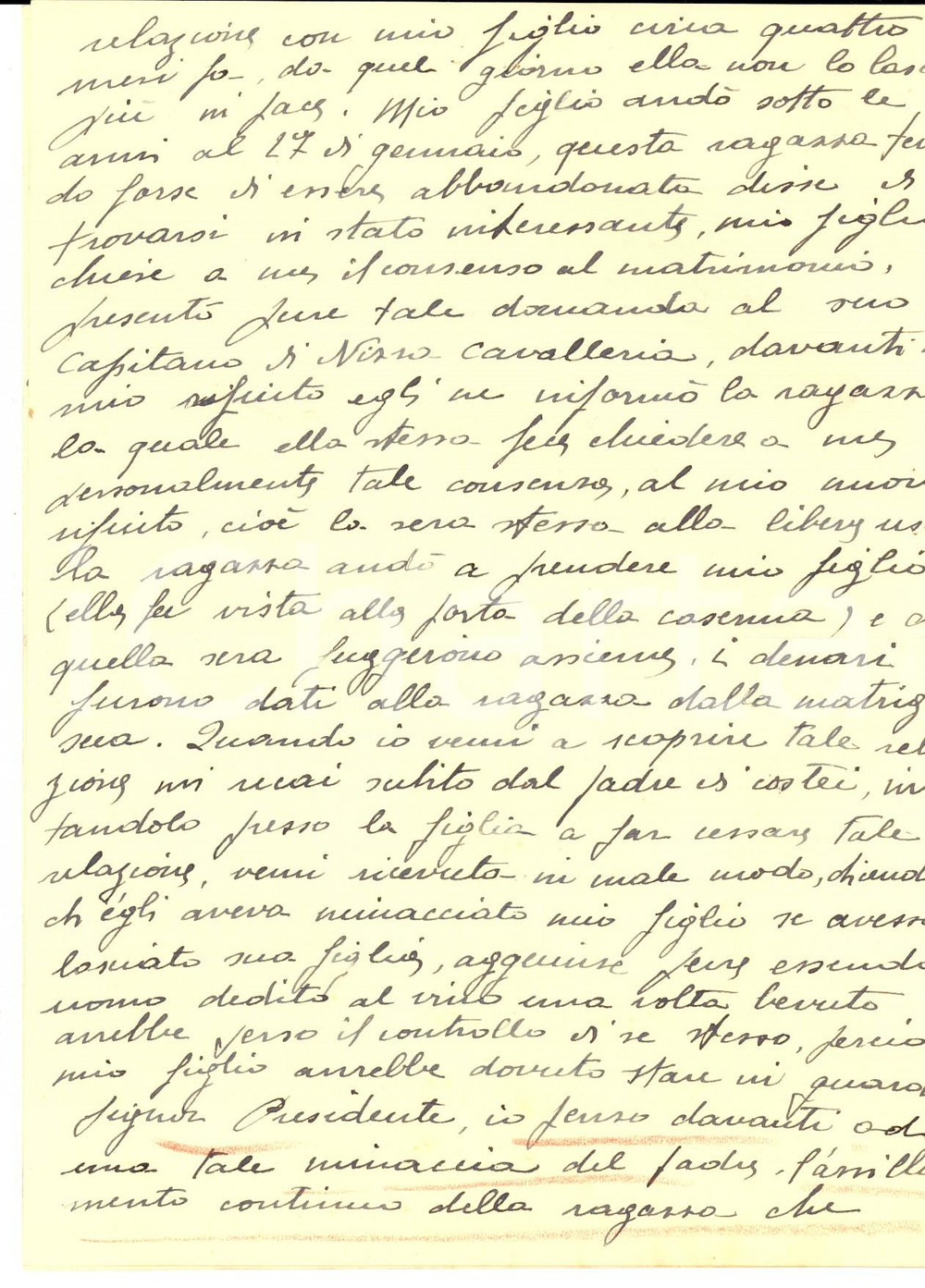 Manoscritto, lettera originale 1942 TORINO Giovanna BONIFORTI combatte la relazione del figlio con una ragazza 1