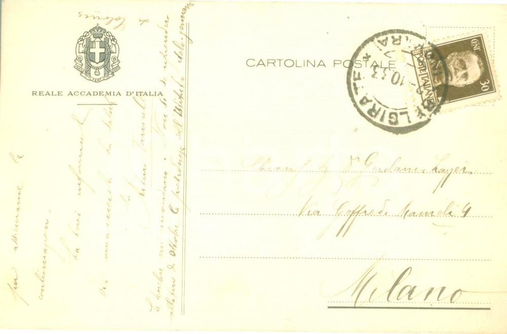 Autografo originale 1933 BELGIRATE VB Storico Arturo FARINELLI Le tenebre mi circondano AUTOGRAFO 1