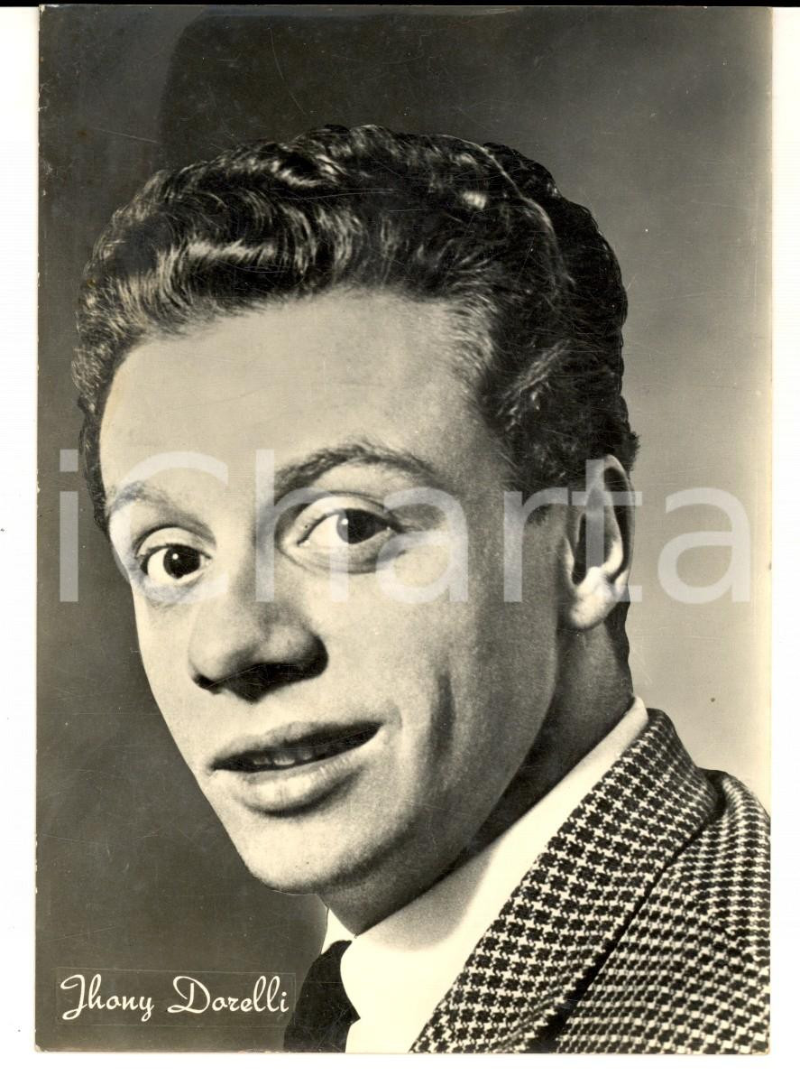 Fotografia d epoca originale 1960 ca SPETTACOLO Johnny DORELLI  Cartolina pubblicitaria 1