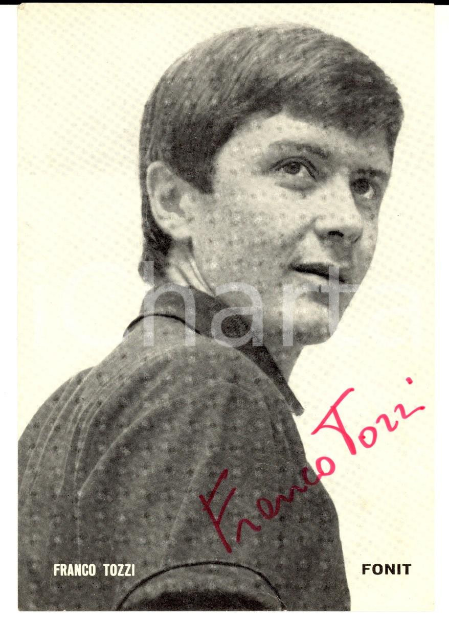 Autografo originale 1966 Cantante Franco TOZZI Cartolina pubblicitaria con AUTOGRAFO 1