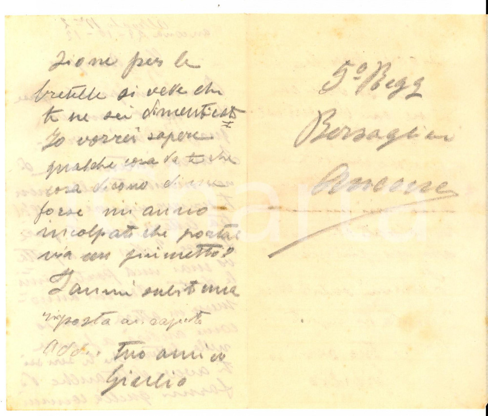 Manoscritto, lettera originale 1912 ANCONA Militare del 5Â° Reggimento BERSAGLIERI tradito da un commilitone 1
