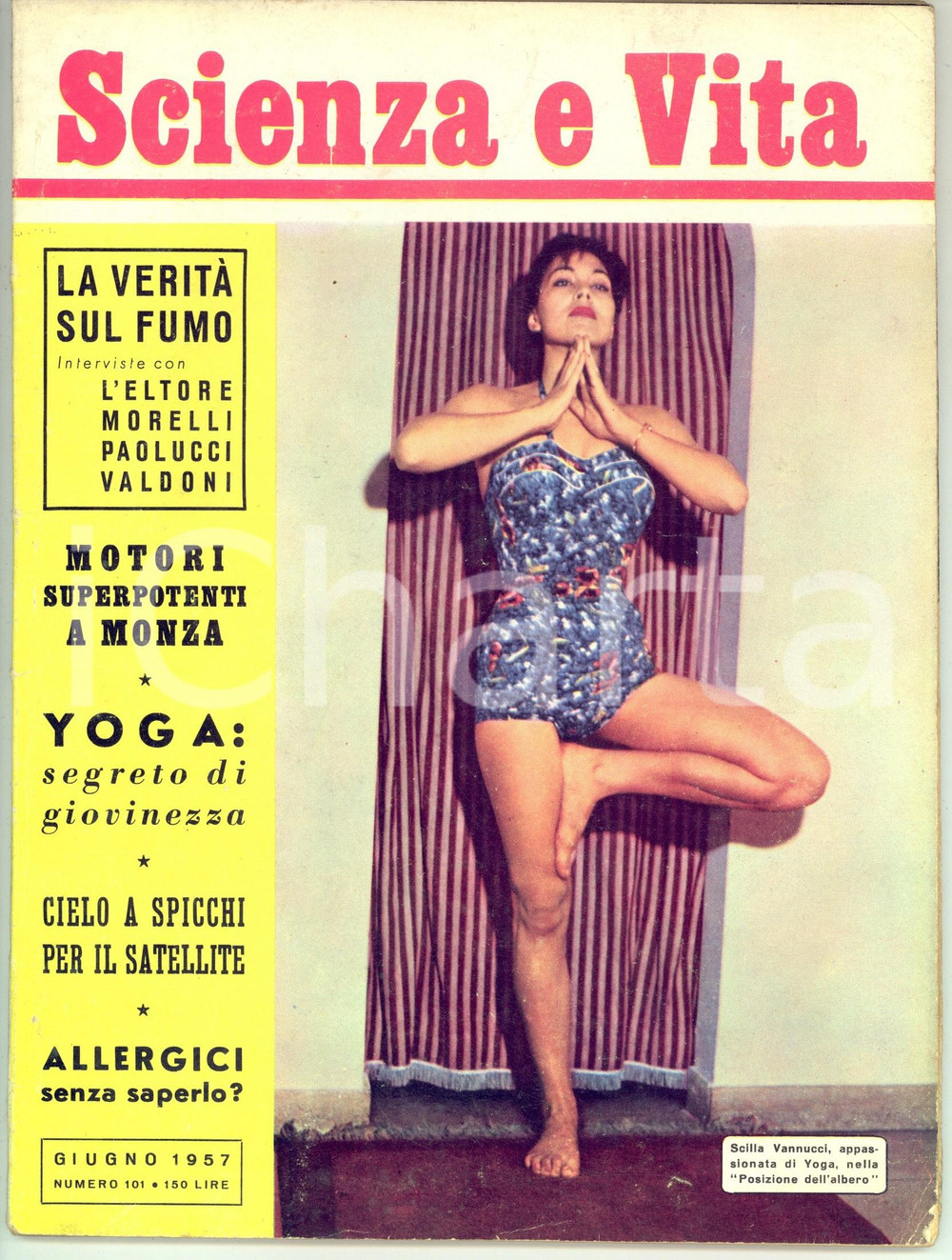 1957 SCIENZA E VITA Motori FERRARI e MASERATI a Monza *Rivista nÂ° 101  CONDIZIONI: FAIR    originale e autentica 1