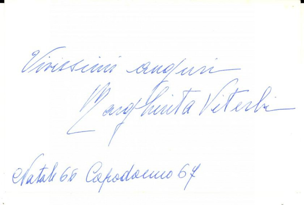 Autografo originale 1966 Biglietto da visita di Margherita VITERBI Autografo 1