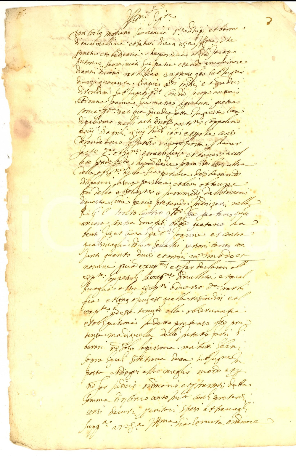 1616 PALERMO Atto di ratifica barone Carlo Mariano SAMMANIATI *Manoscritto