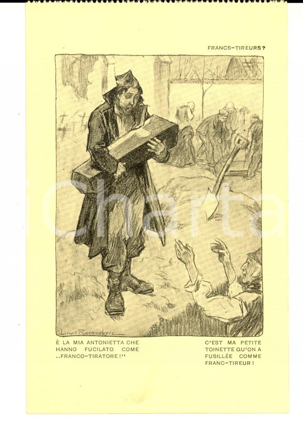 Cartolina originale da collezione 1917 WW1 SATIRA DI GUERRA E  la mia Antonietta che hanno fucilato Cartolina 1