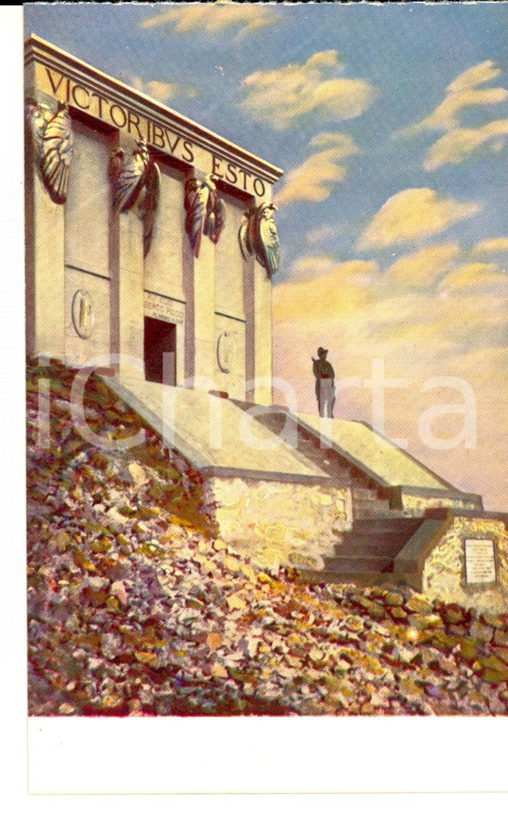 Cartolina originale da collezione 1930 MONTENERO Monumento agli Alpini Caduti Cartolina OPERA PRO ORIENTE FP NV 1