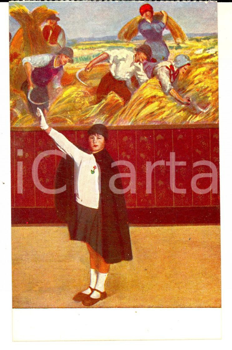 Cartolina originale da collezione 1930 COSTUMI Piccole Italiane alla Festa del Pane Cartolina OPERA PRO ORIENTE 1