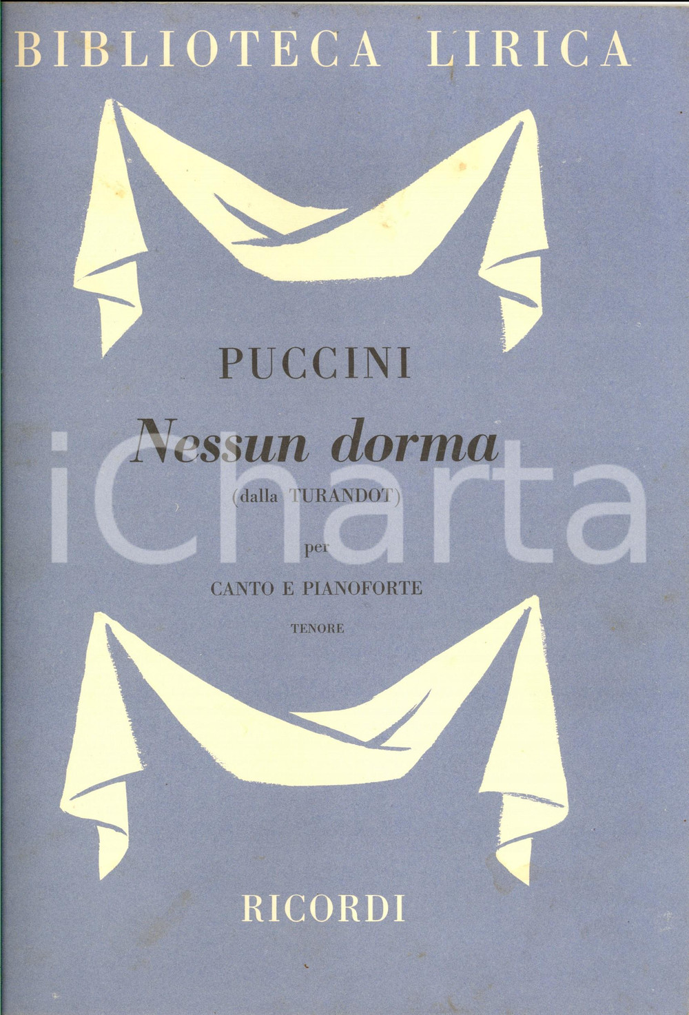 Oggetto da collezione cartaceo 1944 PUCCINI Turandot  Nessun dorma Spartito RICORDI canto e pianoforte 1